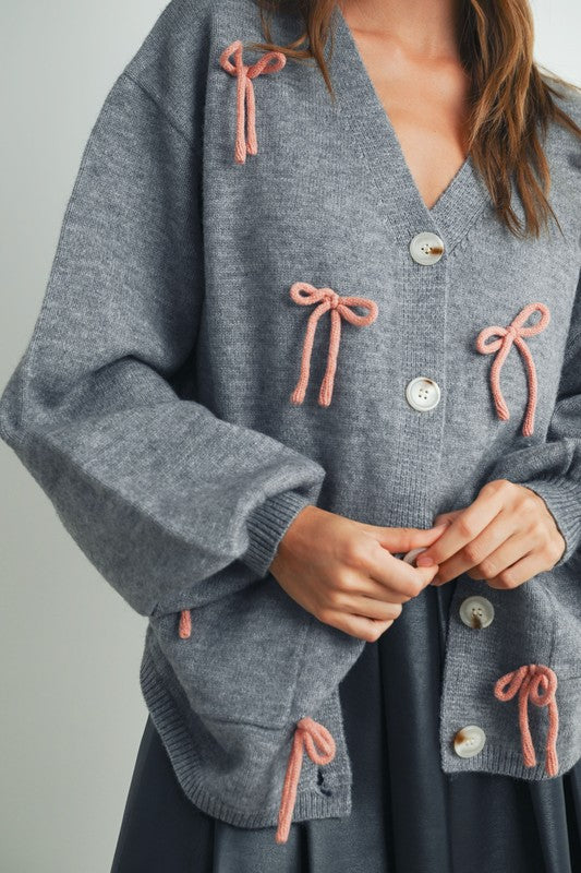 More Bows The Better Cardigan