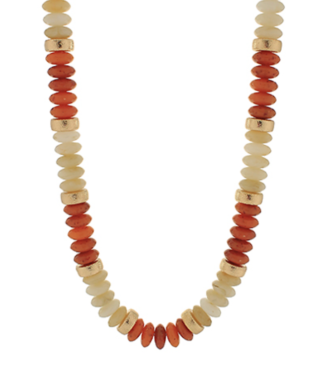Wide Bead Stone Necklace