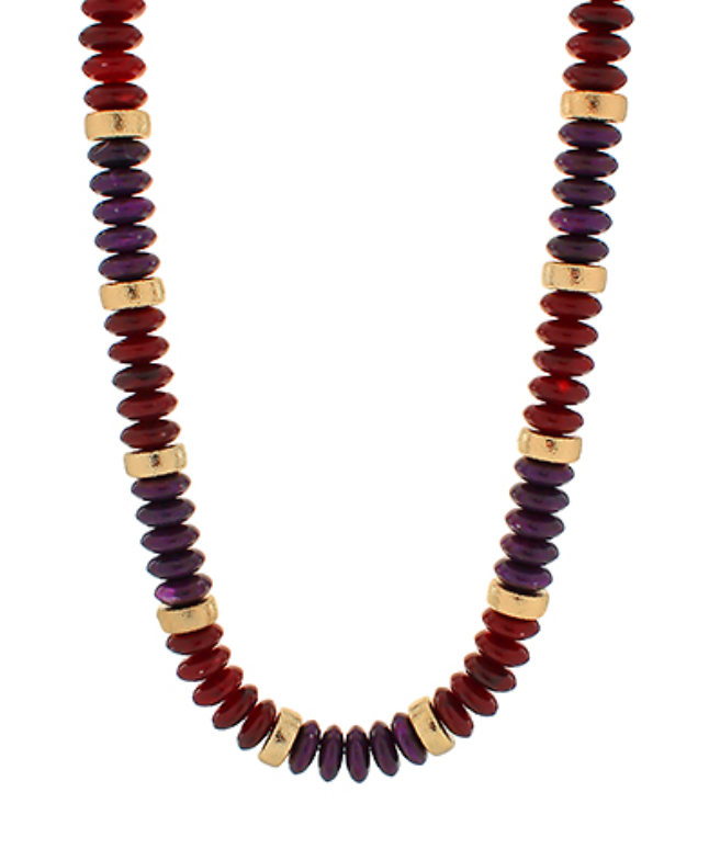 Wide Bead Stone Necklace