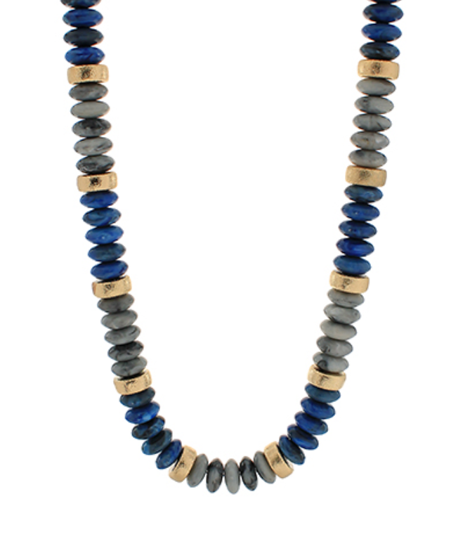 Wide Bead Stone Necklace