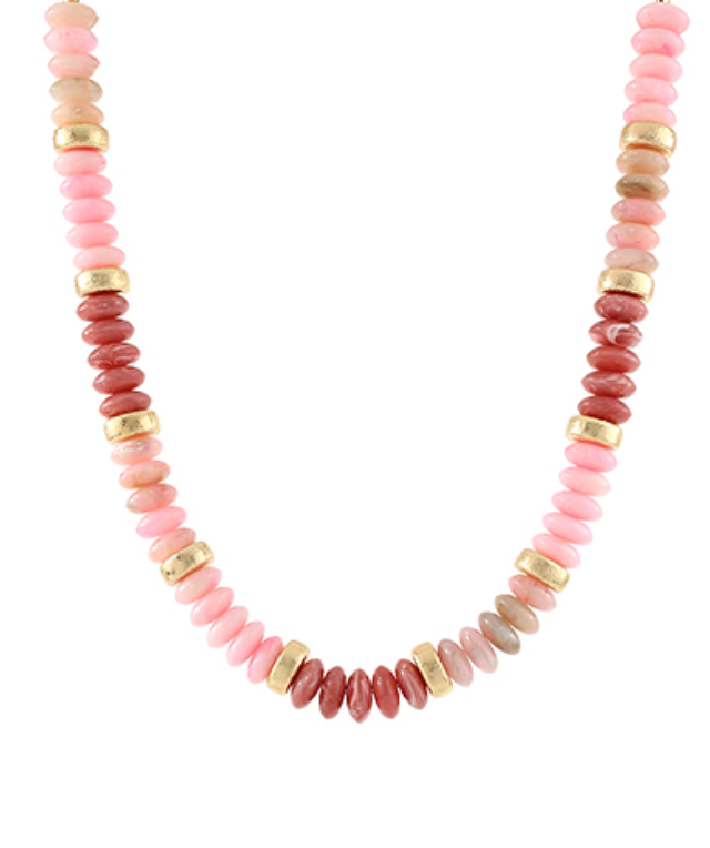 Wide Bead Stone Necklace