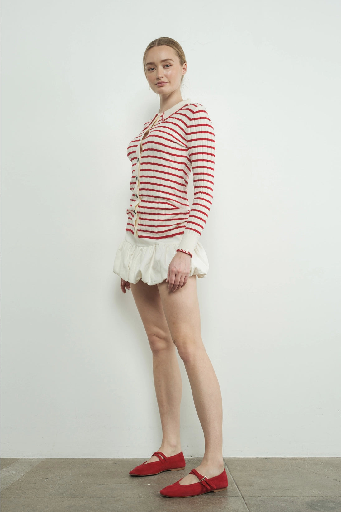 Stripe Collar Cardigan