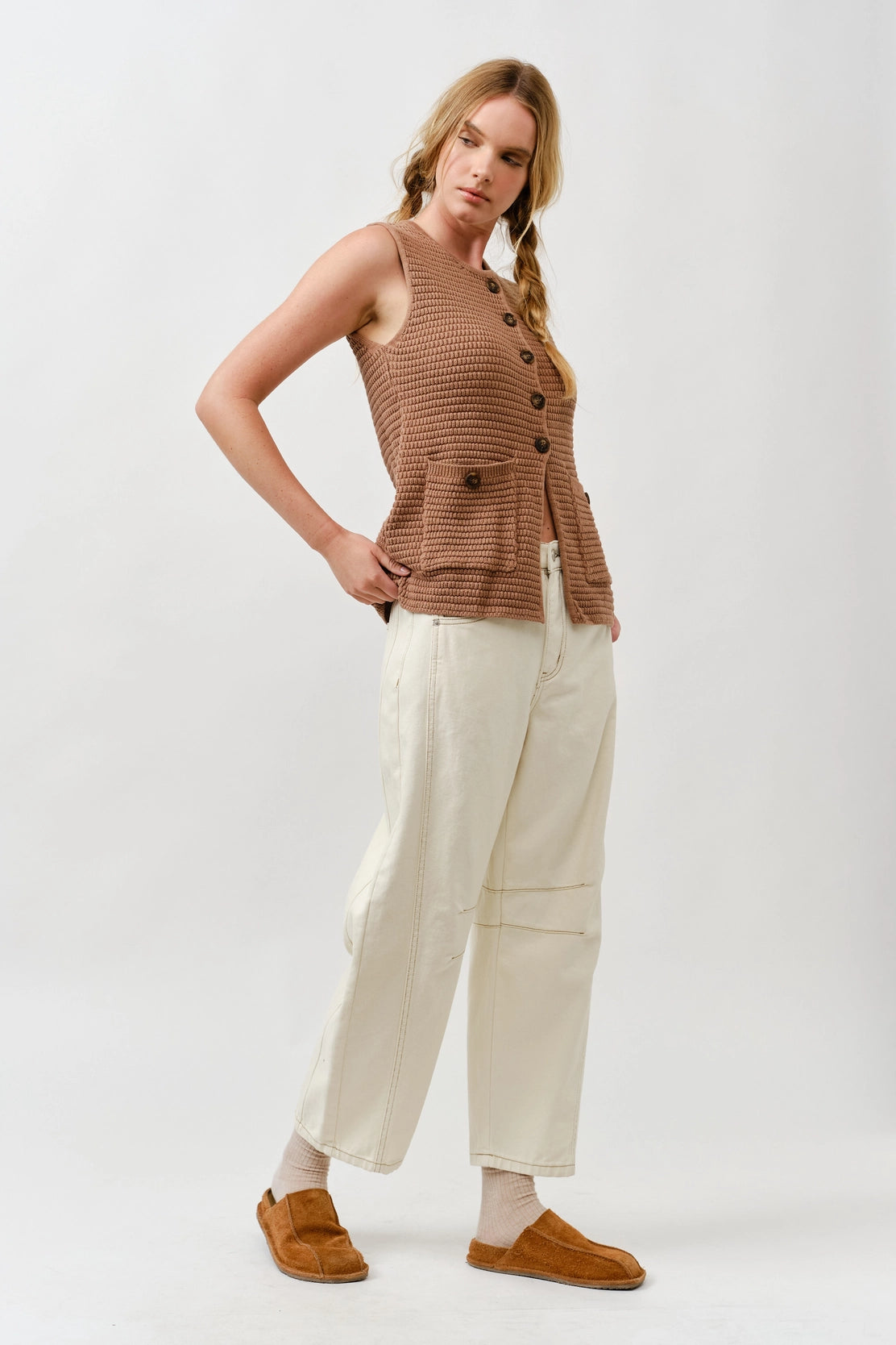 Lainey Sweater Vest - Mocha