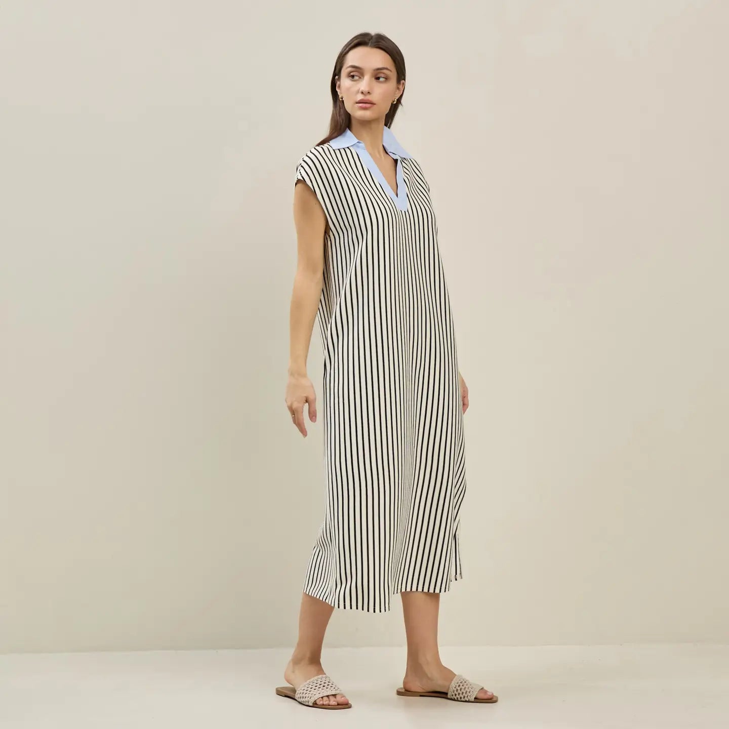 Striped Collared Dress