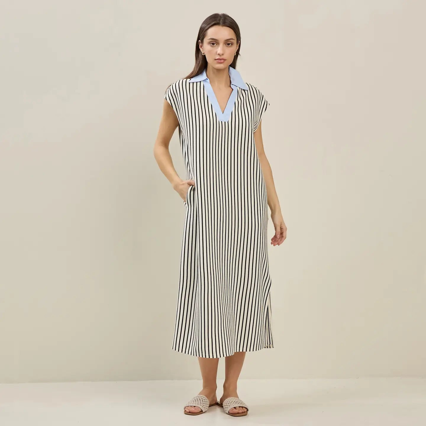 Striped Collared Dress