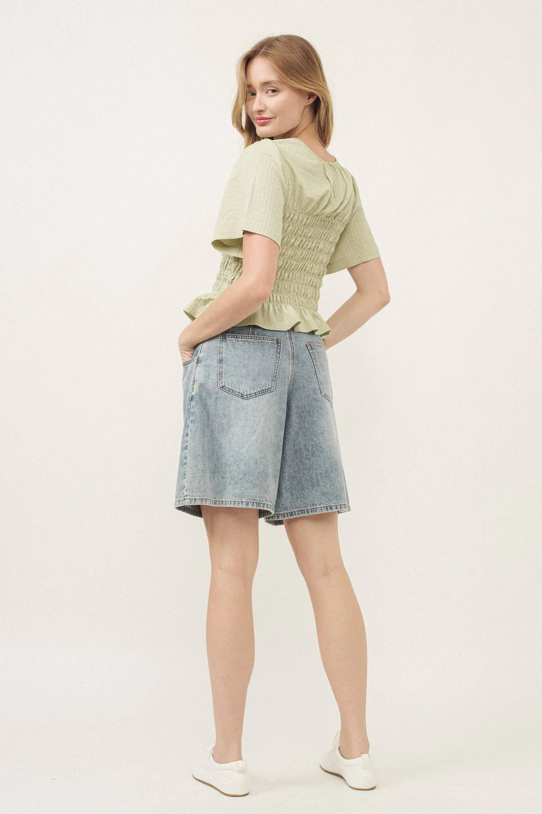 Key Lime Smocked Top