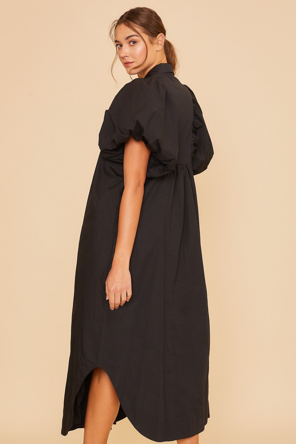 Puff Sleeve Midi Dress
