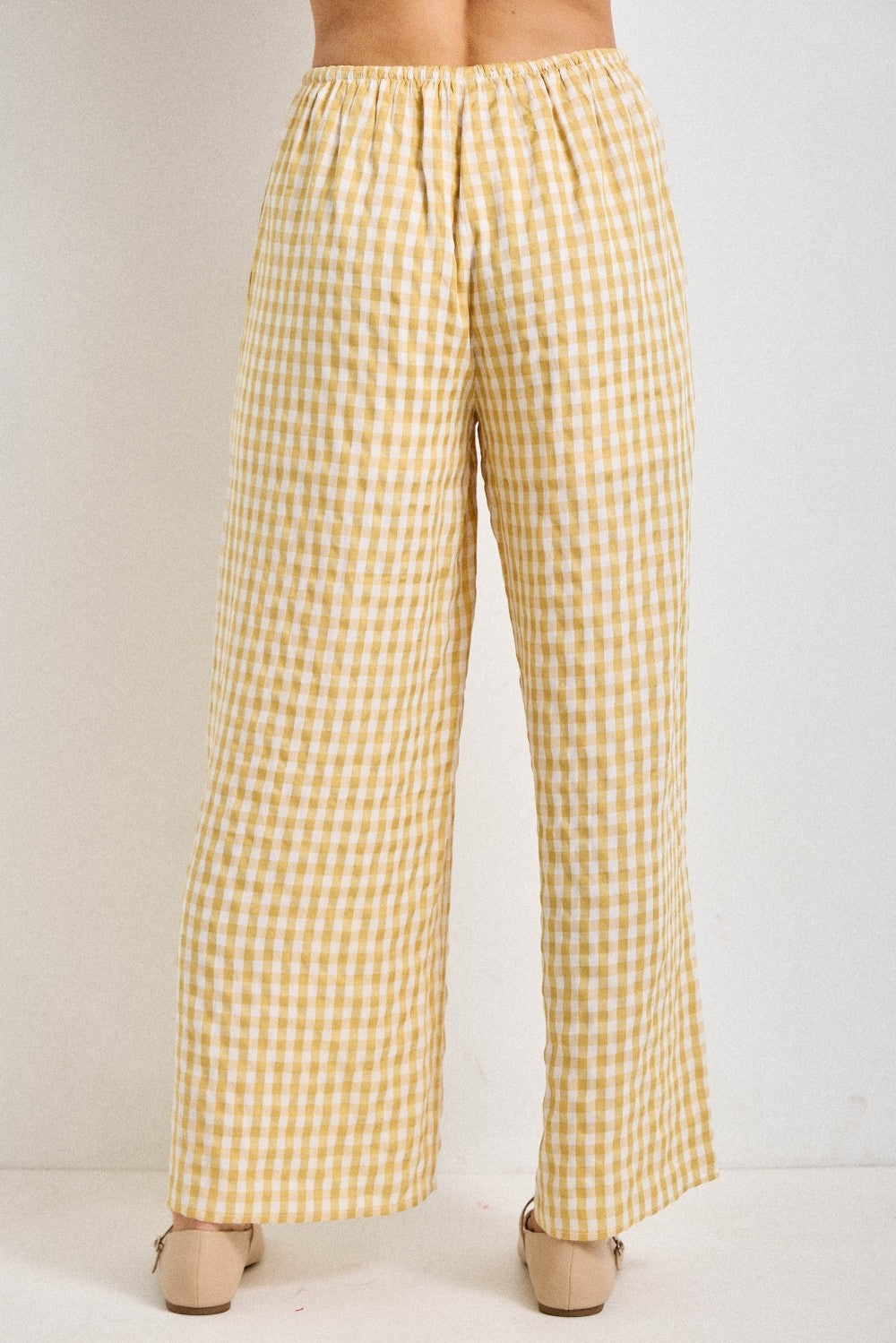Gingham Drawstring Pants