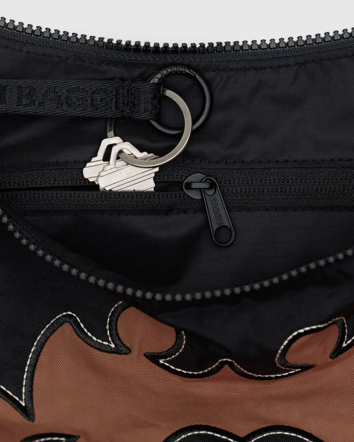 Medium Nylon Crescent Bag - Western Appliqué