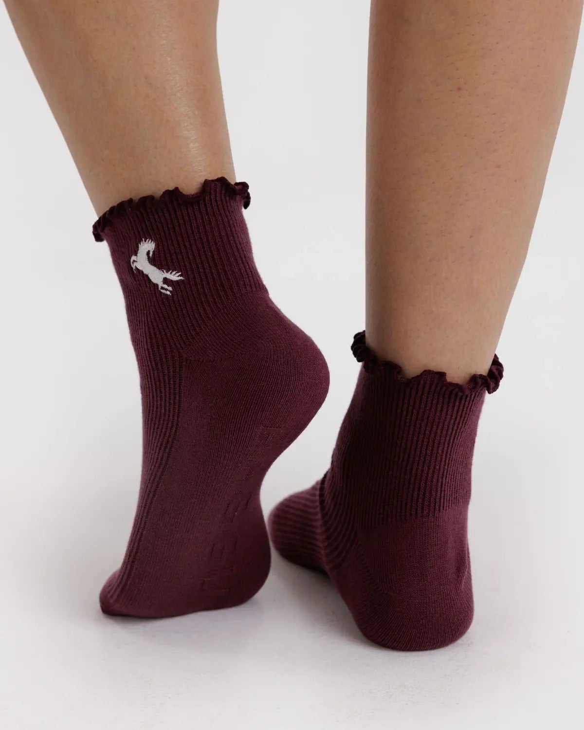 Lettuce Edge Baggu Socks - Mahogany & Navy Icons