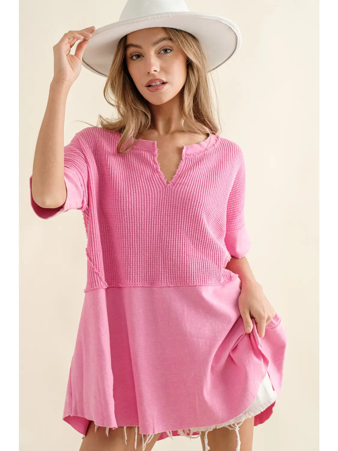 Thermal Knit Oversized Top