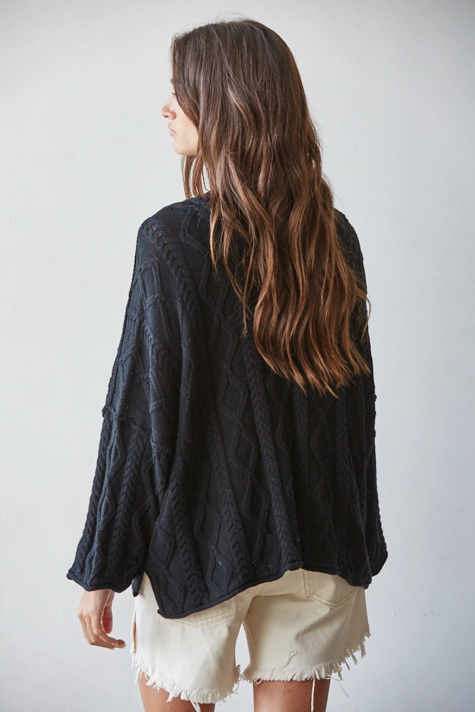 Onyx Cable Knit Sweater