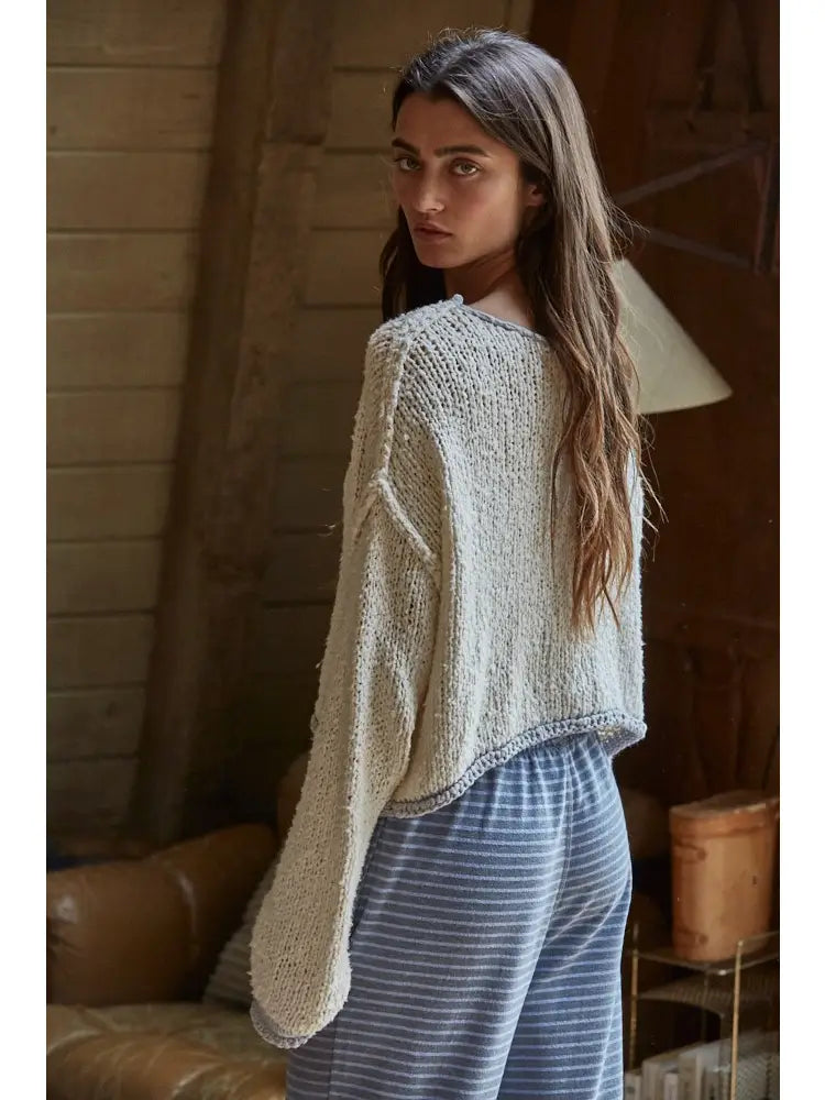 Contrast Hem Sweater