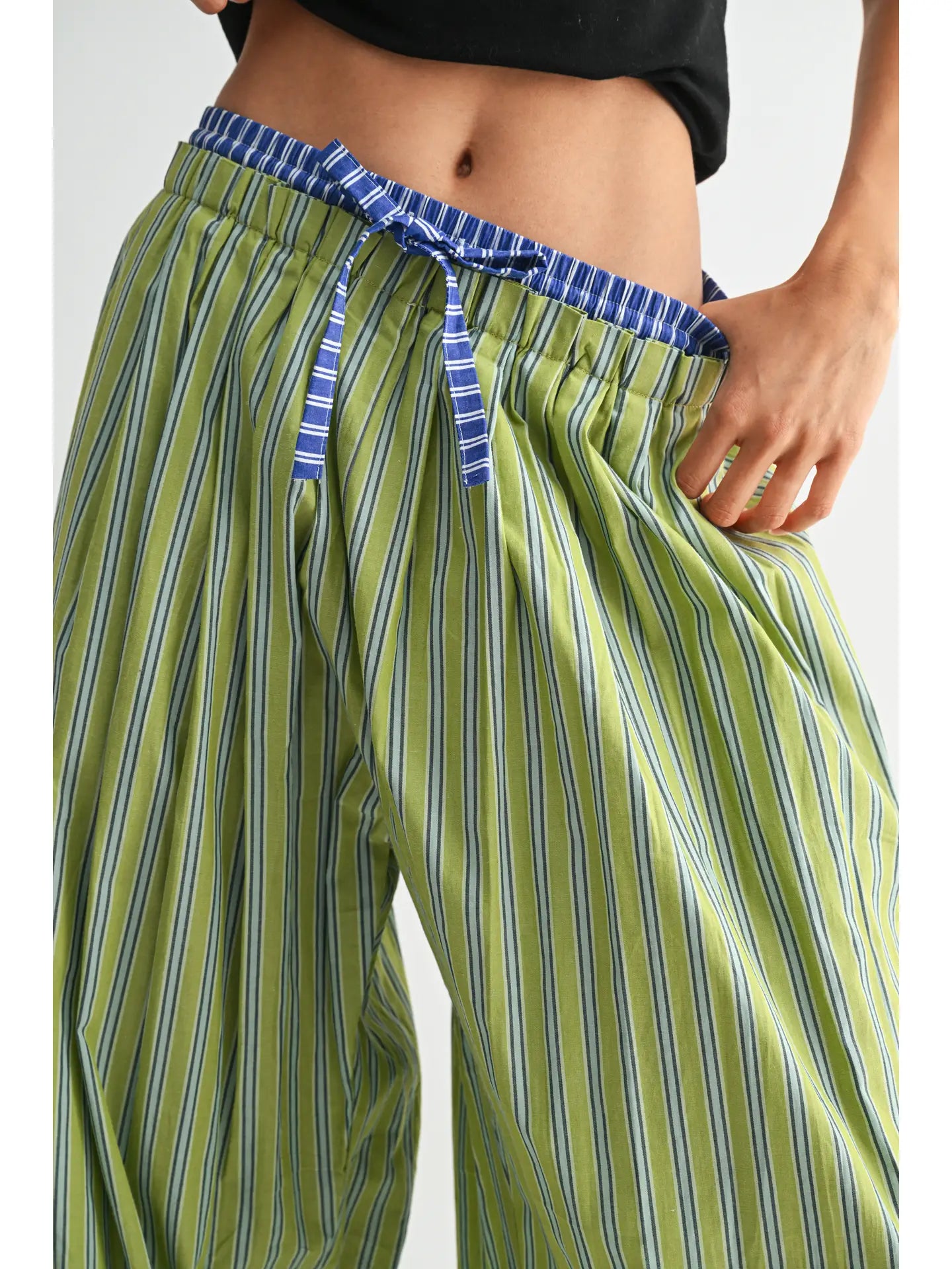 Striped Wide-Leg Trousers