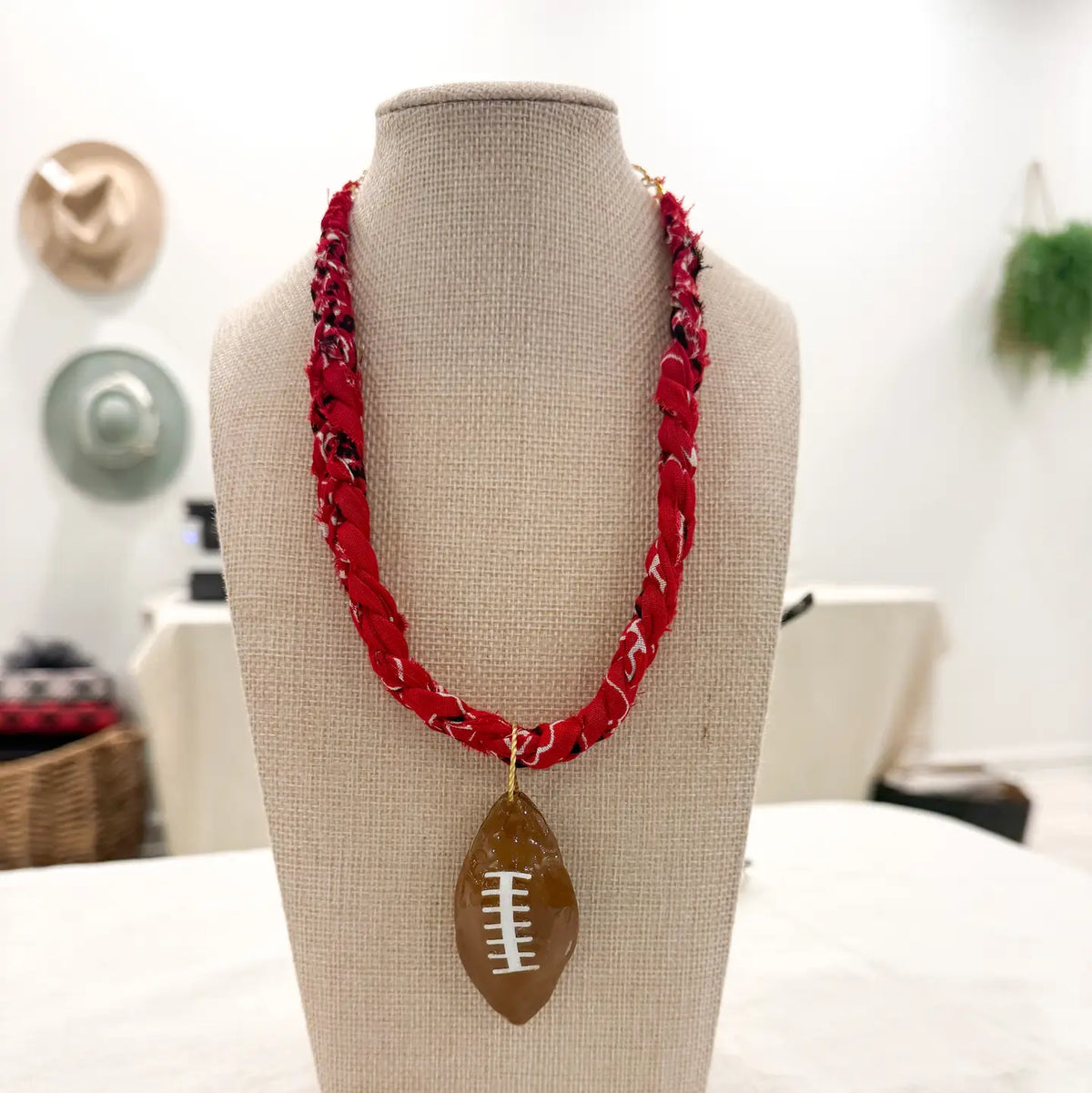 Chunky Bandana Football Necklace
