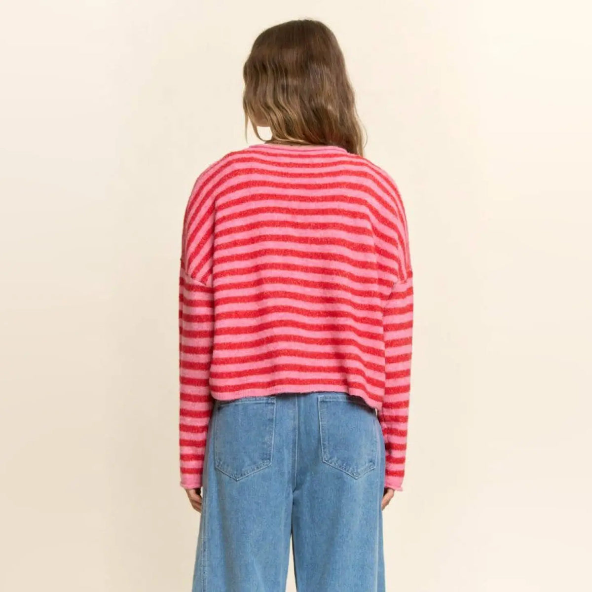 Two-Tone Striped Cardigan