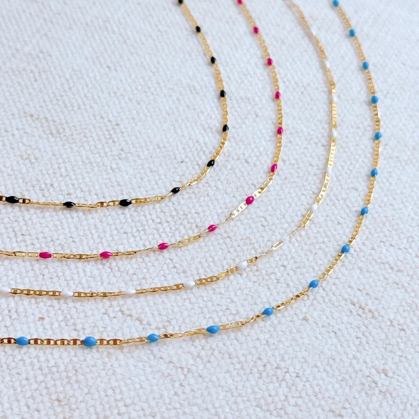 Color Pop Chain Necklace - Blue