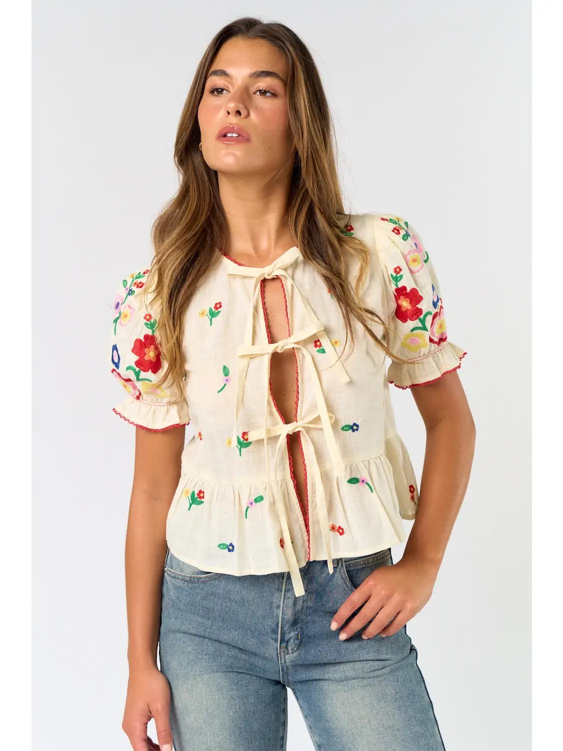 Floral Embroidered Top