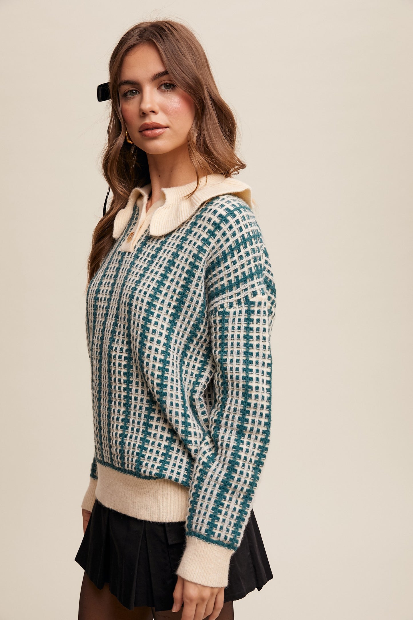 Textured Collar Sweater