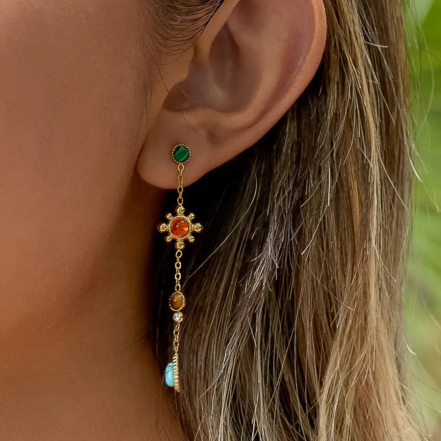 Bellevie Gemstone Drop Earrings