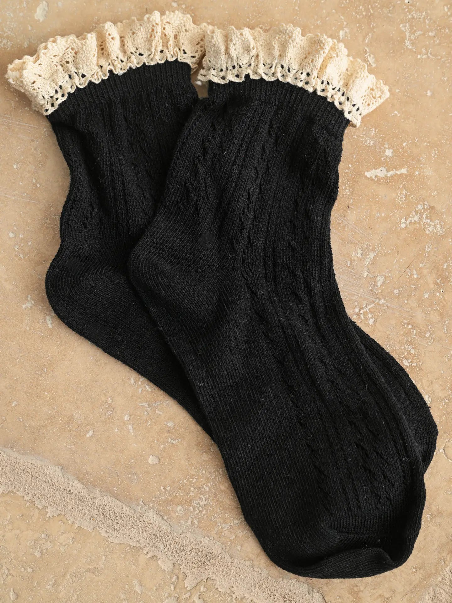 Crochet Trim Socks