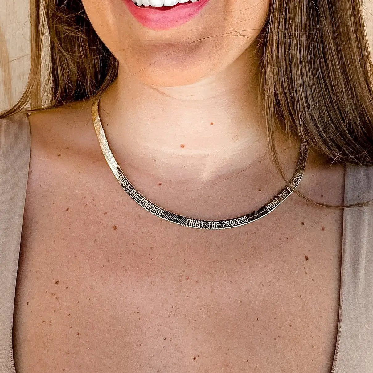 Trust the Process Herringbone Necklace