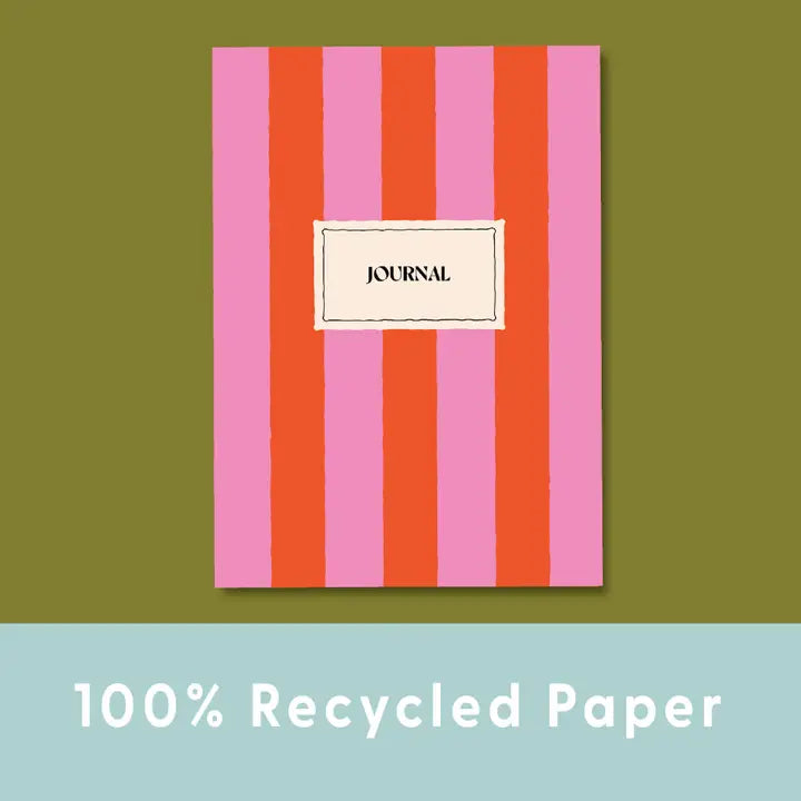 Hot Pink Stripe Lined Notebook