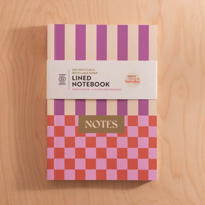 Checks and Stripes Lay-Flat Notebook