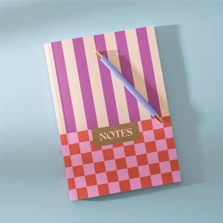 Checks and Stripes Lay-Flat Notebook