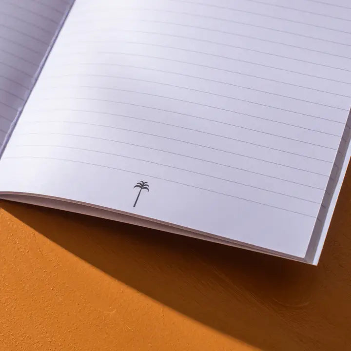 Peach & Cherry Check Lined Notebook