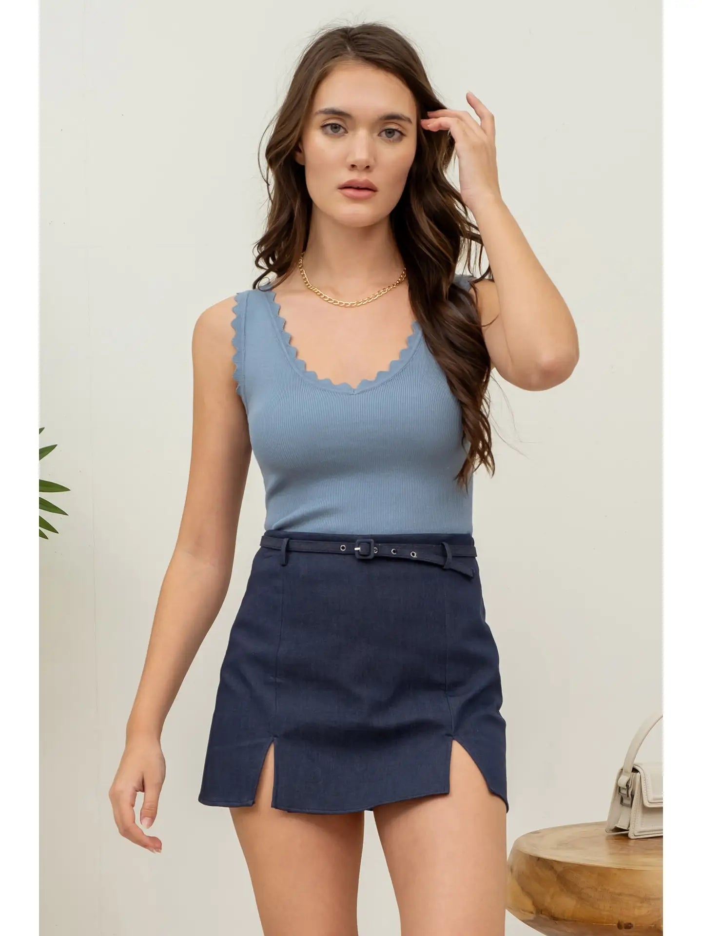 Scallop Edge Sweater Tank