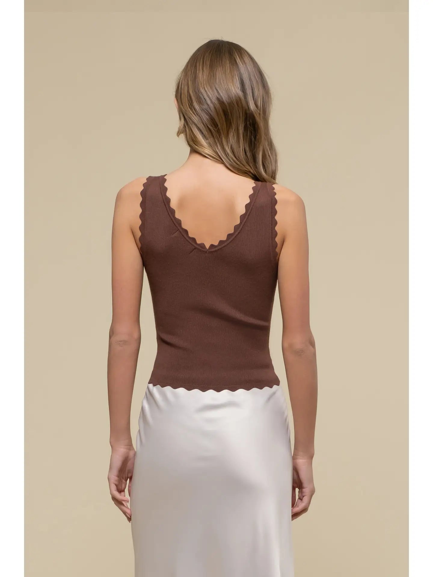 Scallop Edge Sweater Tank