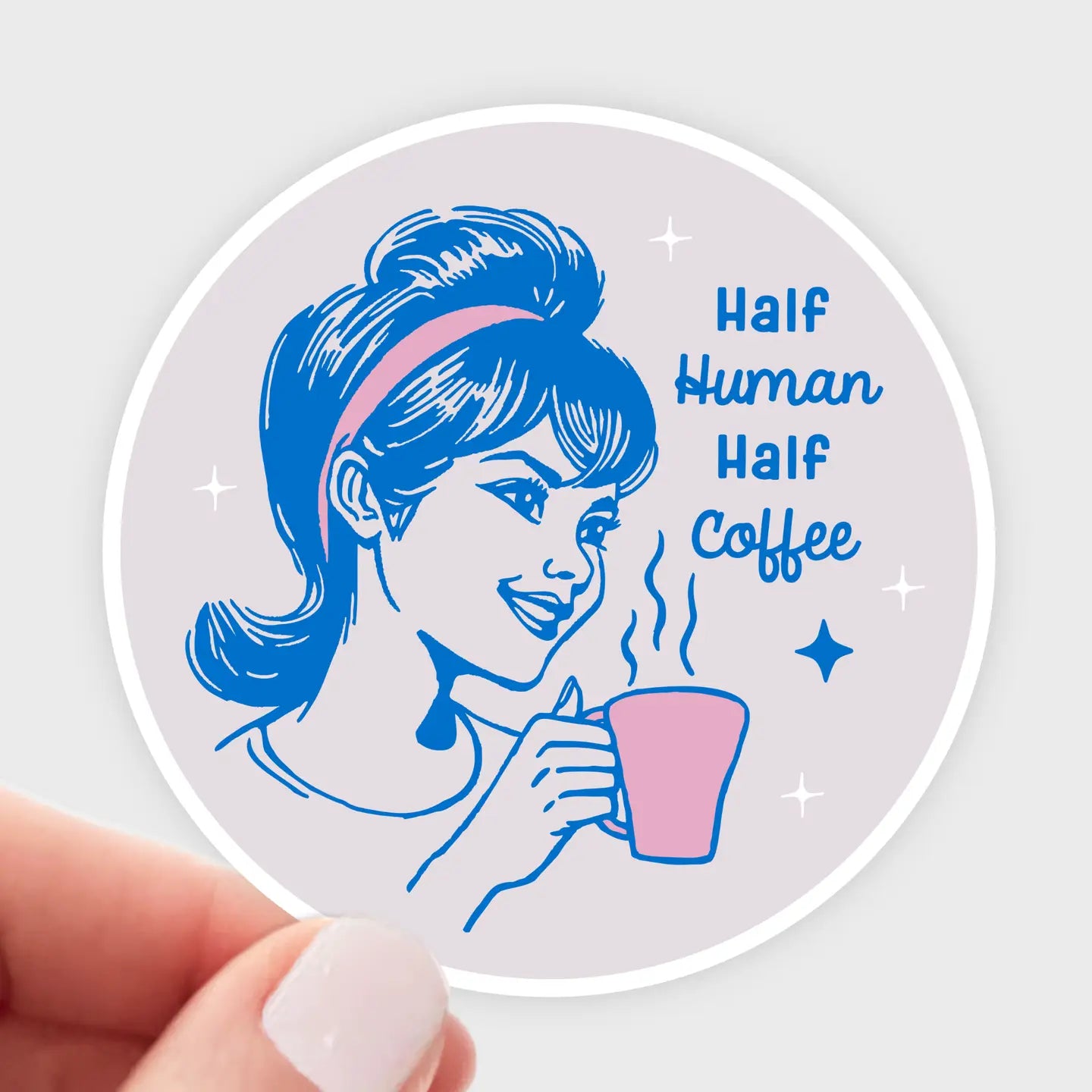Half Human Half Coffee Sticker
