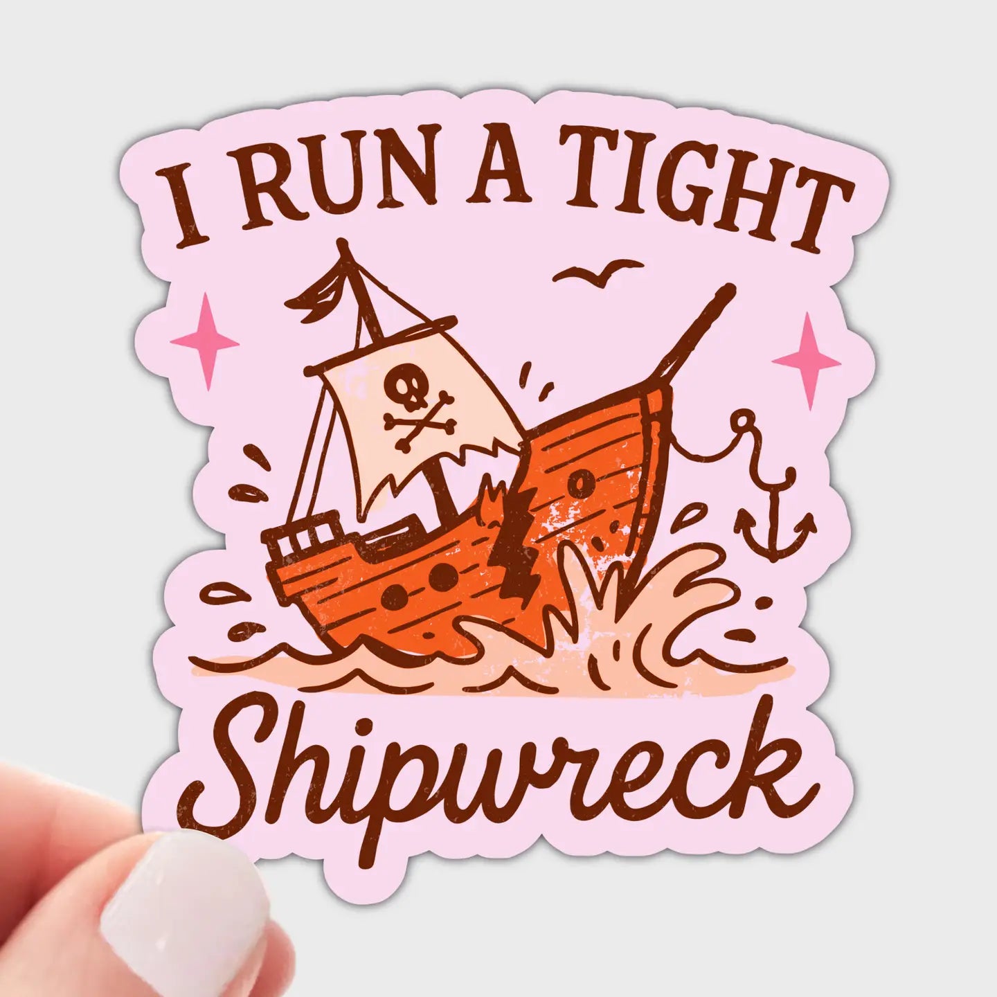 I Run A Tight Ship Wreck Sticker