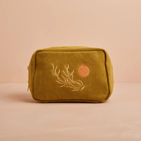 Corduroy Makeup Bag - Olive Leaf