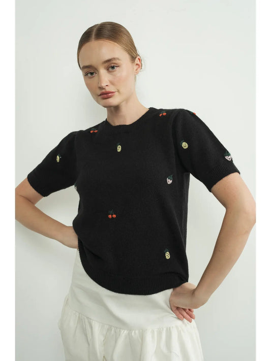 Charming Fruit Sweater Top
