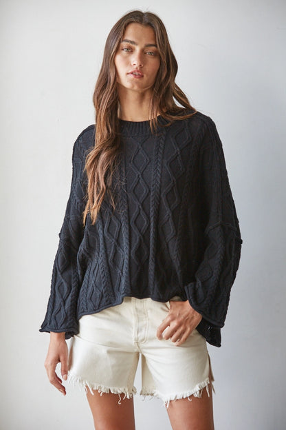 Onyx Cable Knit Sweater
