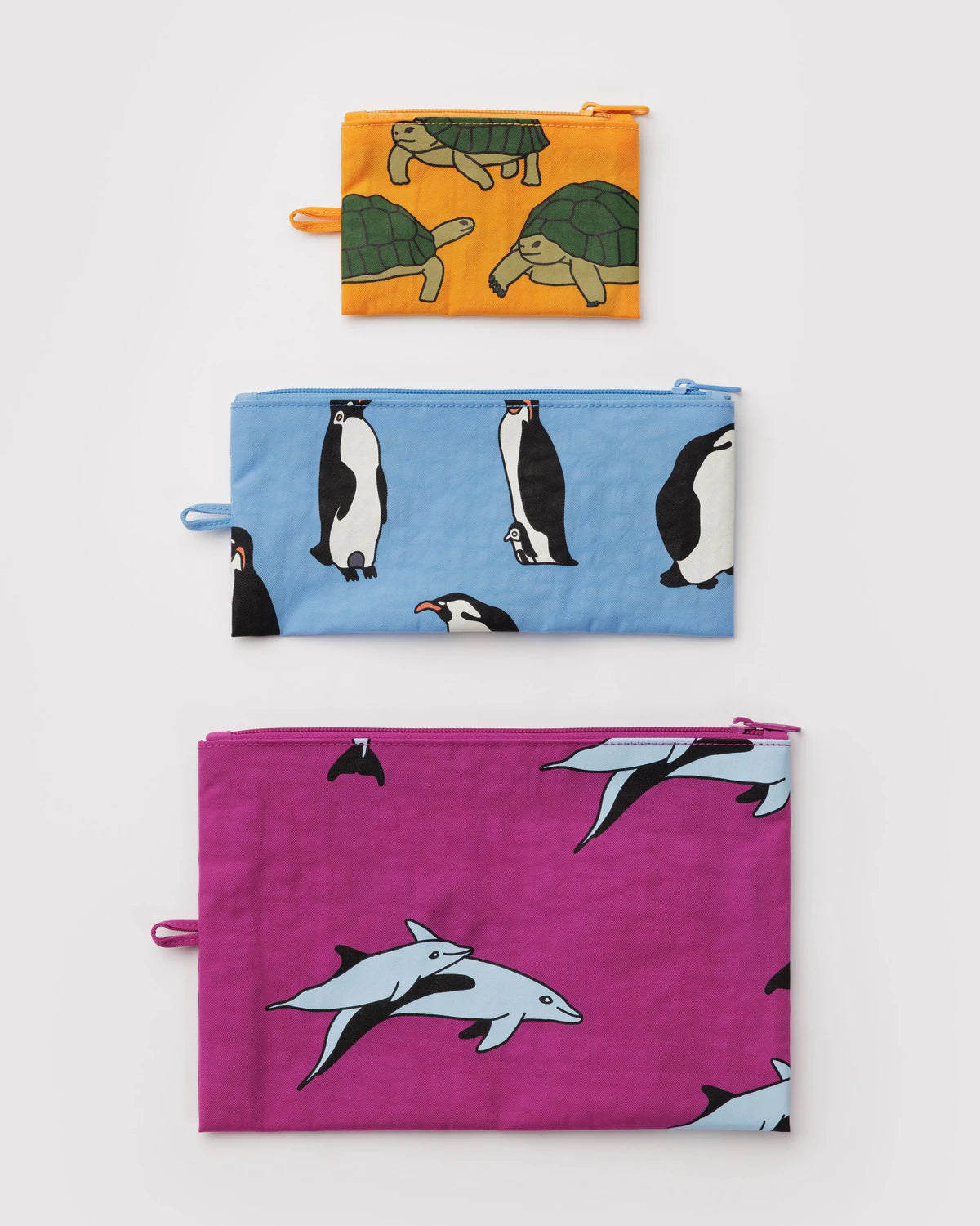 Baggu Flat Pouch Set - Vacation Animals