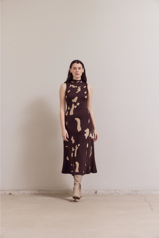 Into the Darkness Fitted Maxi Dress