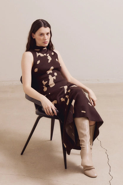 Into the Darkness Fitted Maxi Dress