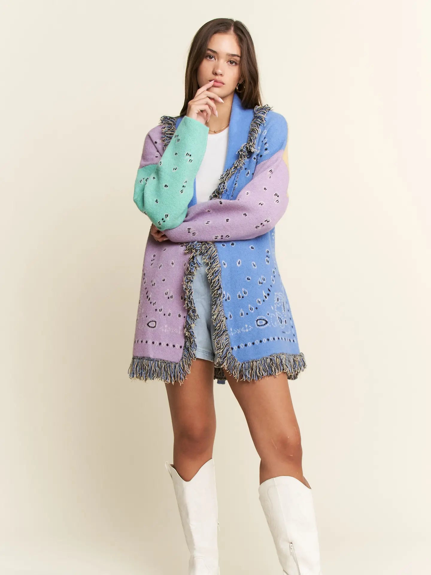 Colorful Bandana Cardigan