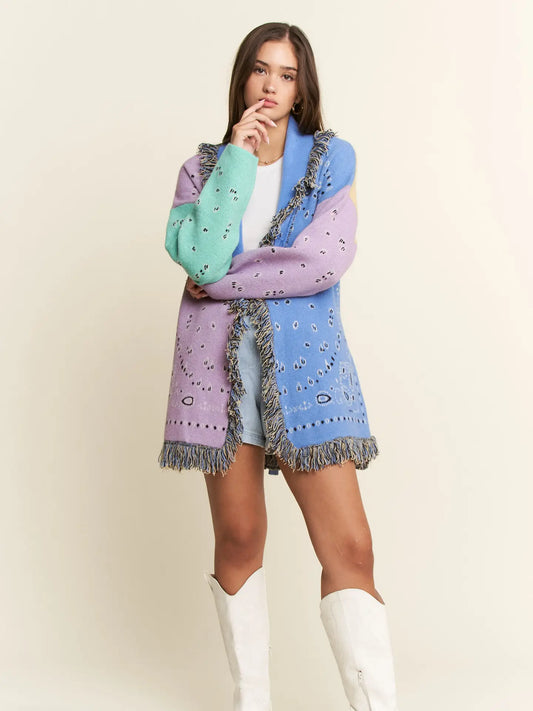 Colorful Bandana Cardigan