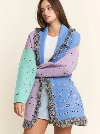 Colorful Bandana Cardigan