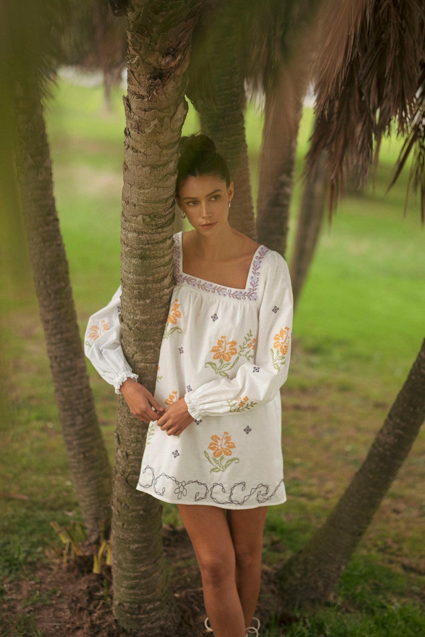 Morning Sun Square Neck Mini Dress