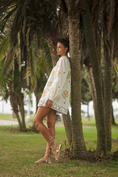 Morning Sun Square Neck Mini Dress