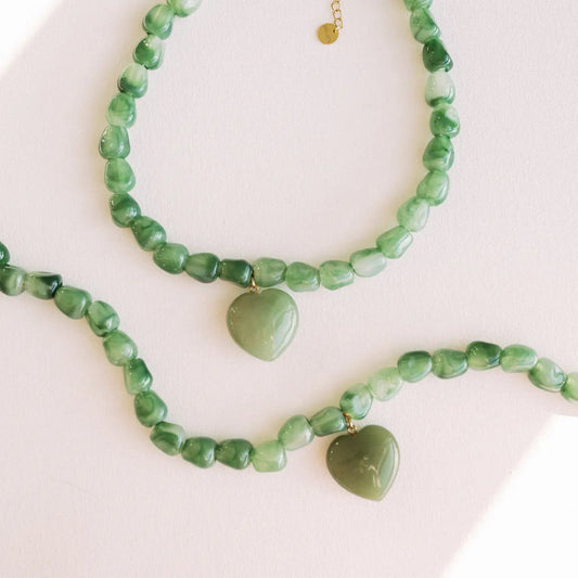 Jade Stone Heart Necklace
