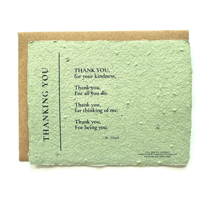 Thanking You : Plantable Herb Seeded Card