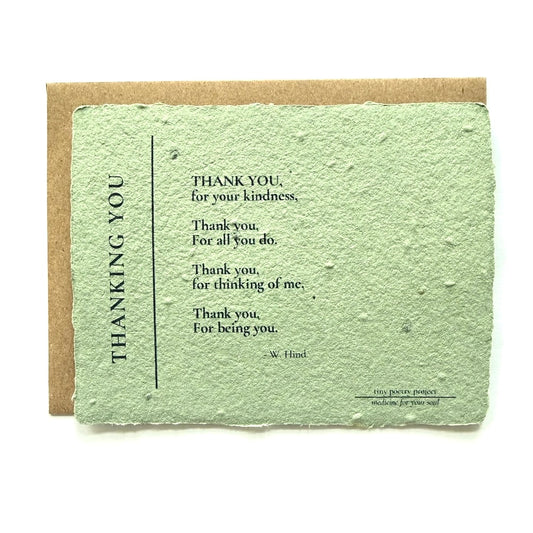 Thanking You : Plantable Herb Seeded Card