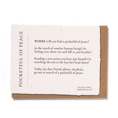 Pocketful of Peace : Plantable Wildflower Greeting Card