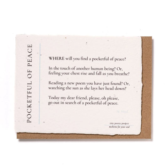 Pocketful of Peace : Plantable Wildflower Greeting Card